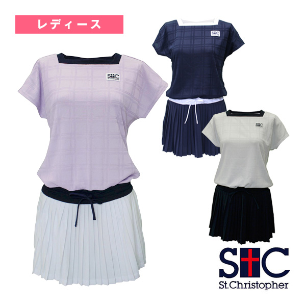 [セントクリストファー テニスウェア（レディース）] ジャガードチェックゲームドレス レディース STC-BEW2450