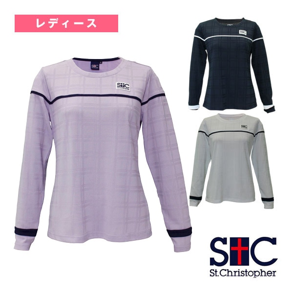 [セントクリストファー テニスウェア（レディース）] ジャガードチェックロングスリーブシャツ レディース STC-BEW2457