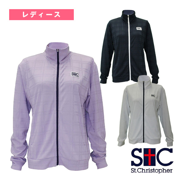 [セントクリストファー テニスウェア（レディース）] ジャガードチェックジップアップジャケット レディース STC-BEW2459