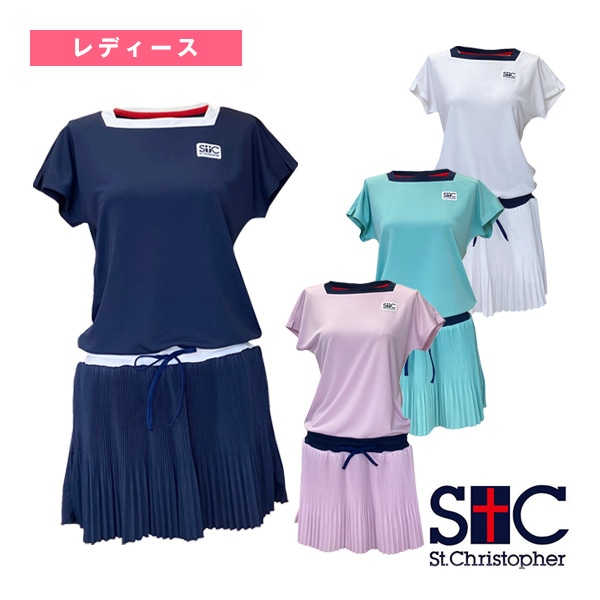 [セントクリストファー テニスウェア（レディース）] クリスタルプリーツゲームドレス レディース STC-BEW6500