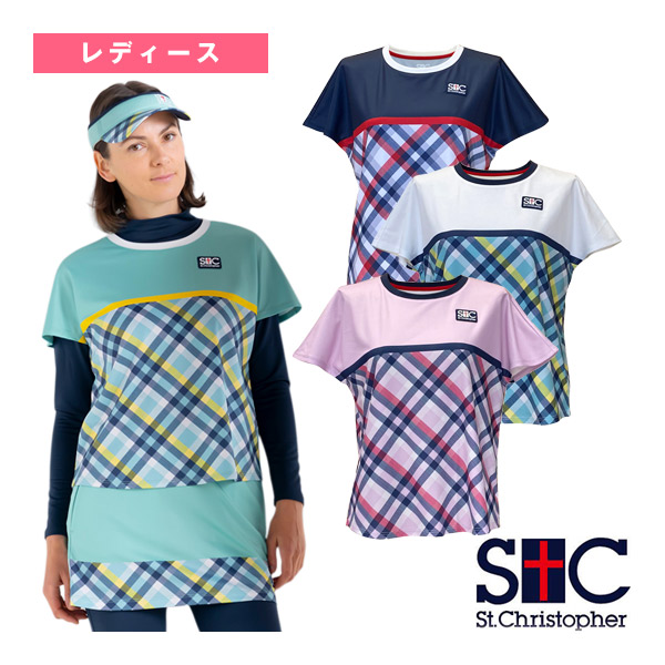 [セントクリストファー テニスウェア（レディース）] ウエストチェックゲームシャツ レディース STC-BEW6511