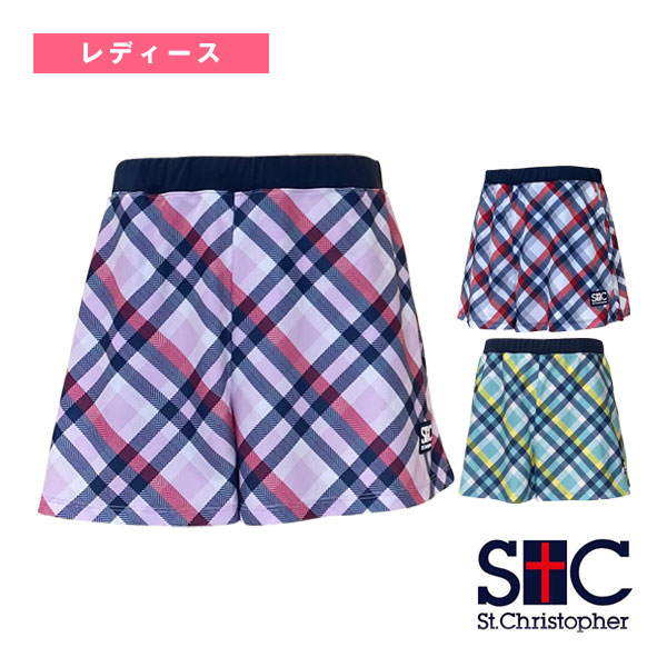 [セントクリストファー テニスウェア（レディース）] チェックフレアゲームキュロット レディース STC-BEW6514