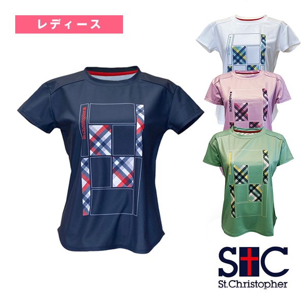 [セントクリストファー テニスウェア（レディース）] チェックコートゲームシャツ レディース STC-BEW6515