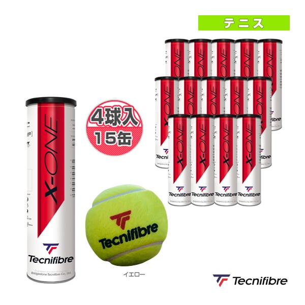 [テクニファイバー テニスボール] エックスワン X-ONE 1箱『4球入×15缶』 PREMIUM BALL 60X1JP4X15