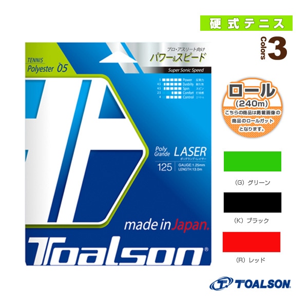 [トアルソン テニスストリング（ロール他）] ポリグランデレイザー125／POLY GRANDE LASER125／240mロール（7452512）