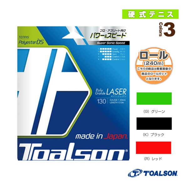 [トアルソン テニスストリング（ロール他）] ポリグランデレイザー130／POLY GRANDE LASER130／240mロール（7453012）