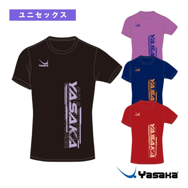 [ヤサカ 卓球ウェア（メンズ/ユニ）] ロゴにゃんこTシャツV ユニセックス Y-855