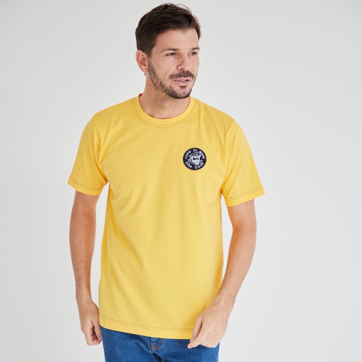 [SINA COVA(シナコバ)]ロゴワッペン Tシャツ イエロー LL 10000530