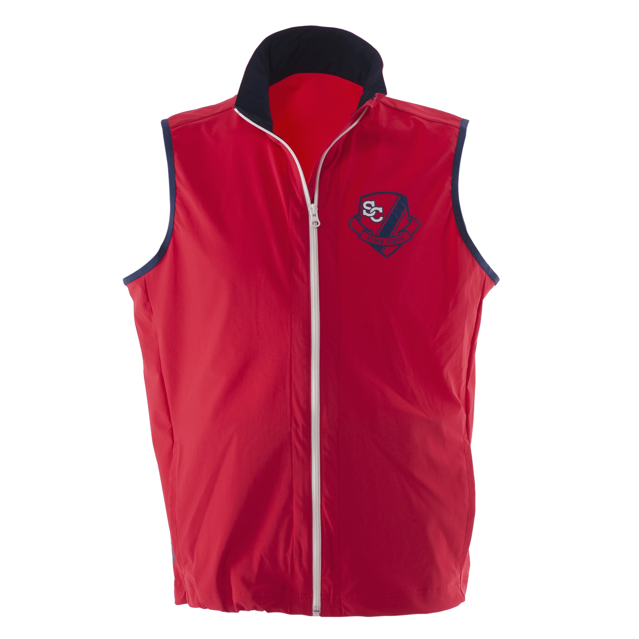 [SINA COVA]シナコバ ZIPUPベスト 接触冷感 UVカット スポーツ 23153510 レッド Lサイズ