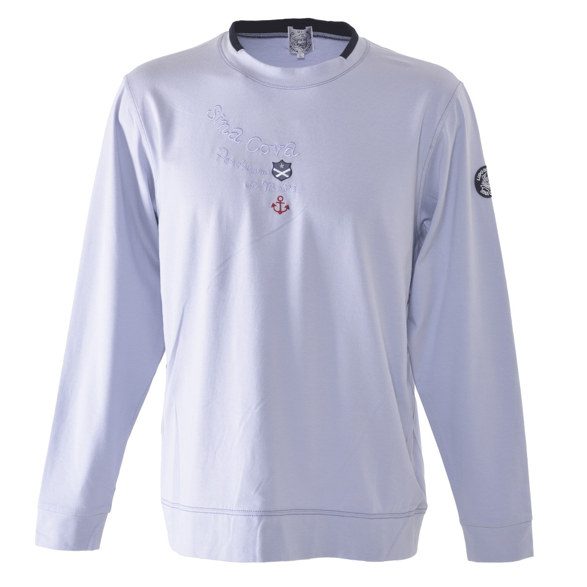 [SINA COVA(シナコバ)]モックネック 長袖Tシャツ ユニセックス(男女兼用) 24110010 サックス S