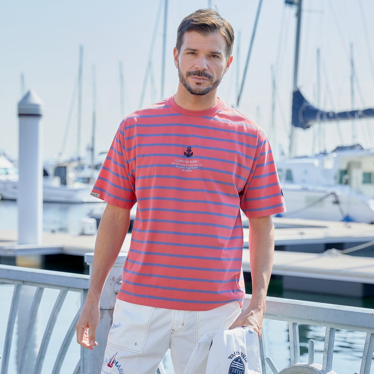 [SINA COVA(シナコバ)]ドロップショルダー 半袖Tシャツ ユニセックス(男女兼用) 24110600 レッド M