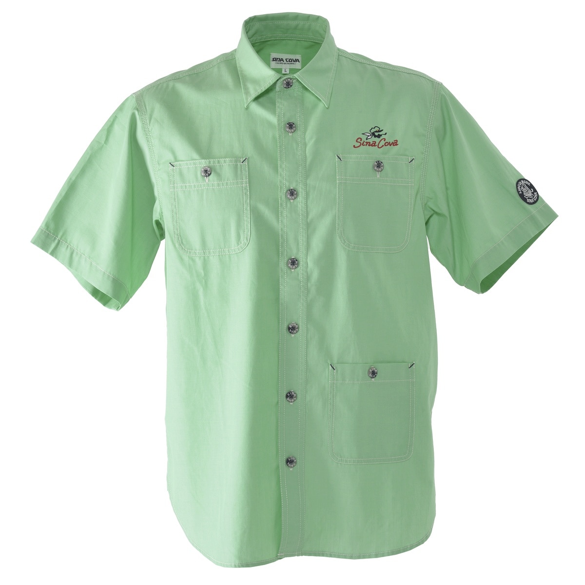 [SINA COVA(シナコバ)]半袖ワークシャツ 24124520 グリーン M
