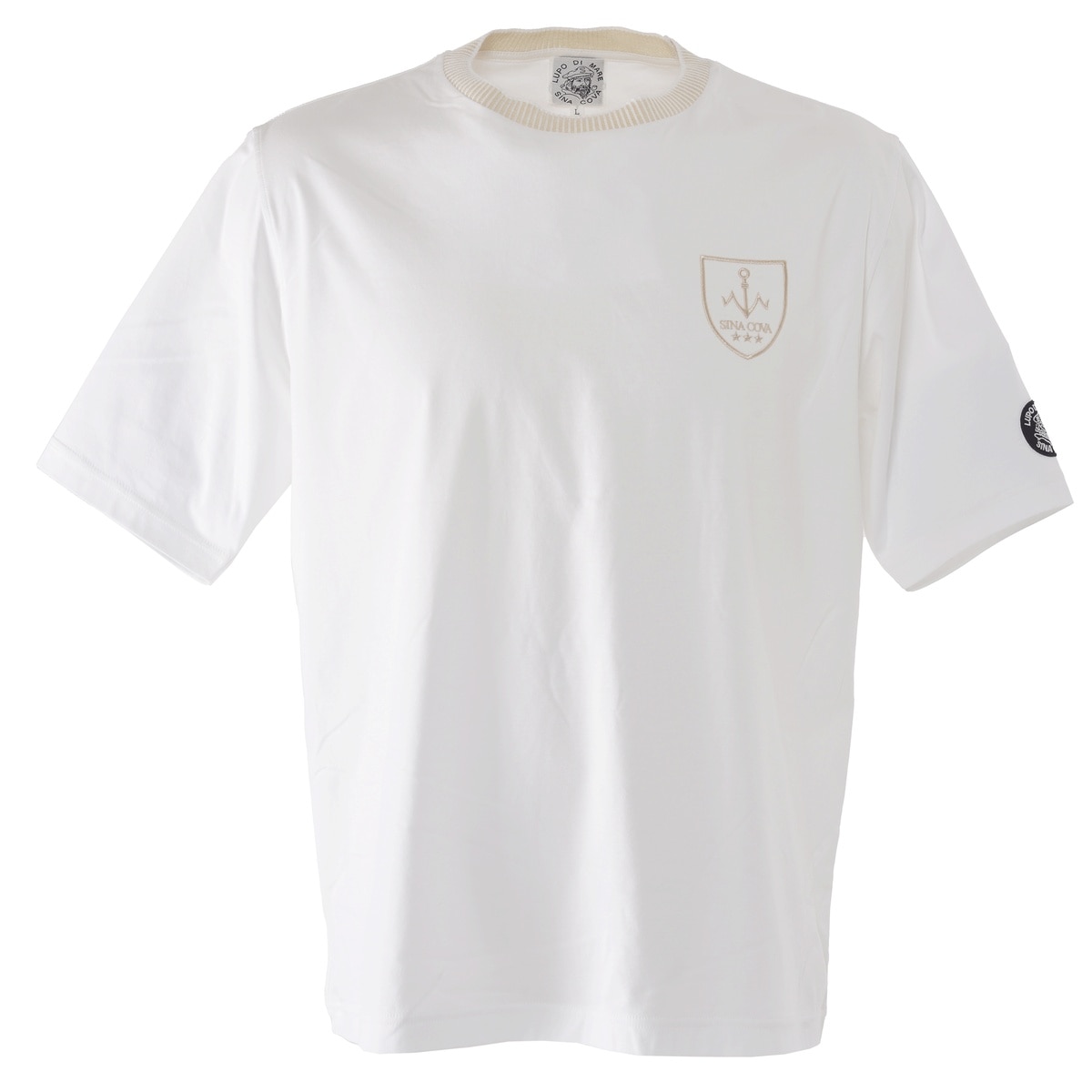[SINA COVA(シナコバ)]編立衿 半袖Tシャツ 24130510 ホワイト LLサイズ