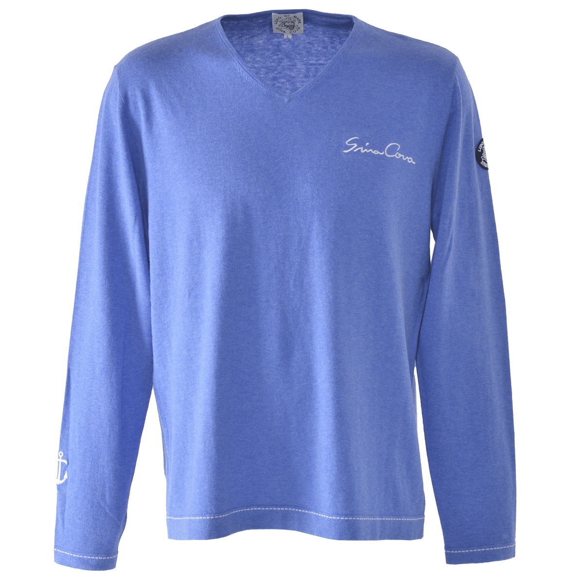 [SINA COVA(シナコバ)]Vネック ニット 24132010 ブルー Lサイズ