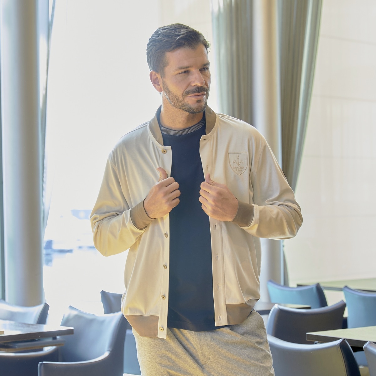 [SINA COVA(シナコバ)]ベースボールジャケット ベージュ 24133020 LLサイズ