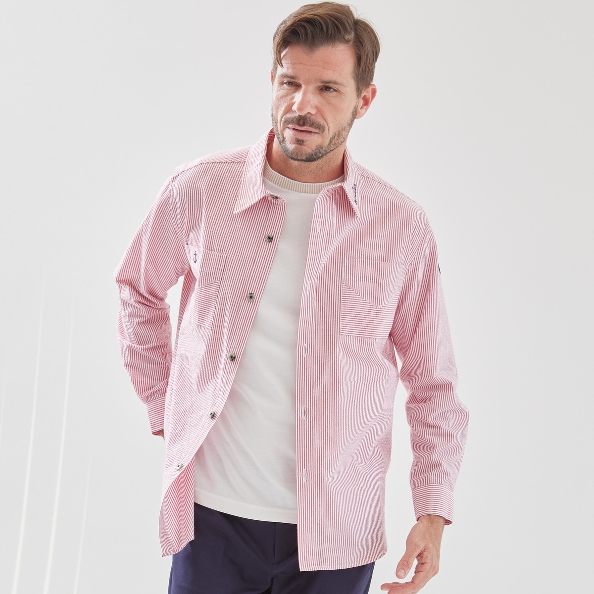 [SINA COVA(シナコバ)]CPOシャツジャケット 24133050 レッド Mサイズ