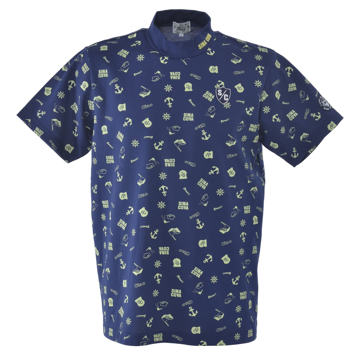 [SINA COVA(シナコバ)]ハイネック 半袖Tシャツ ネイビー Mサイズ 24150540