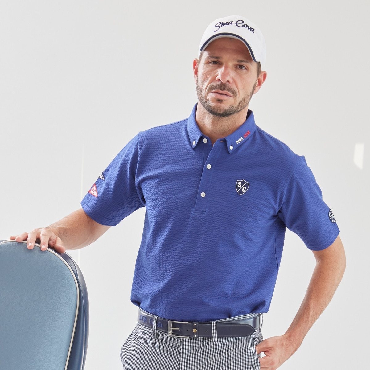 [SINA COVA(シナコバ)]半袖ボタンダウンシャツ ブルー Lサイズ 24150550