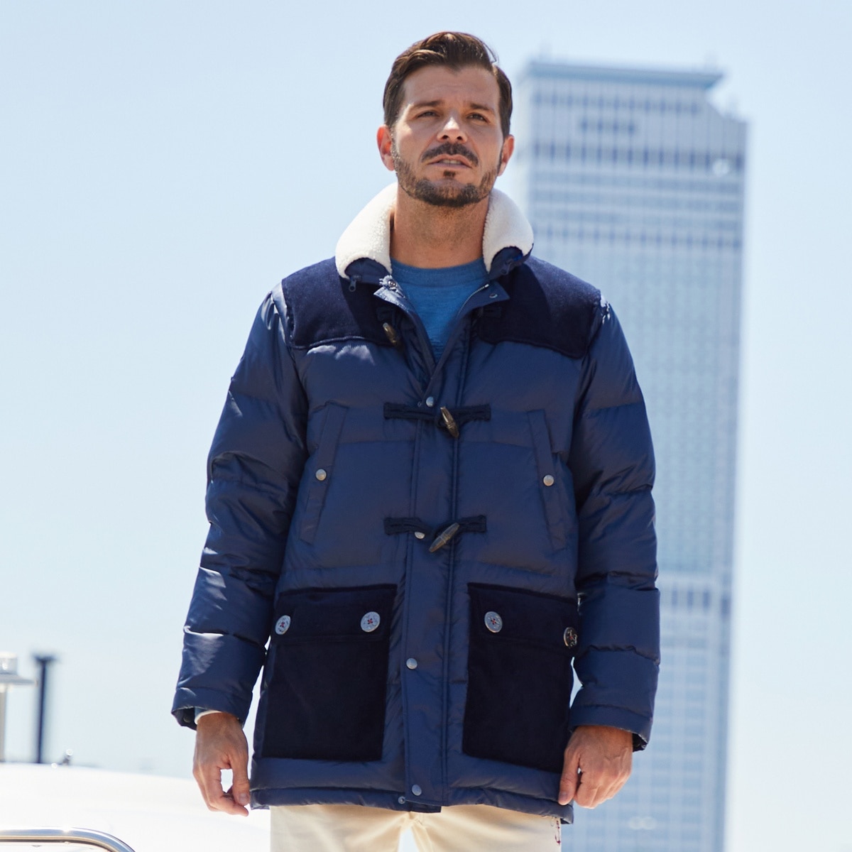 [SINA COVA(シナコバ)]クルージングハーフダウンコート 24213100 ネイビー L