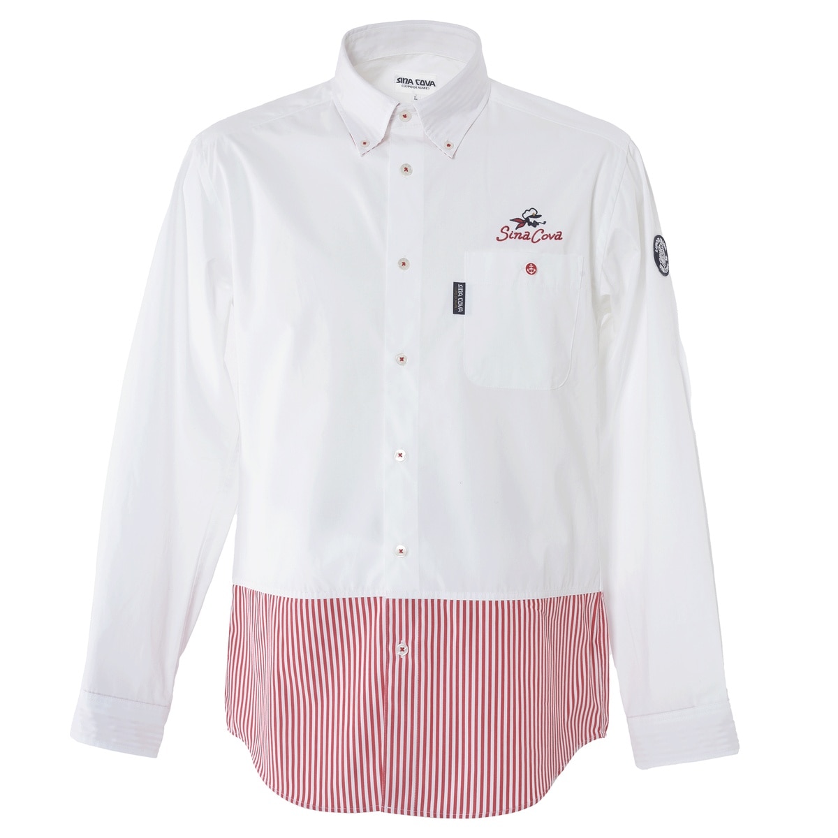 [SINA COVA(シナコバ)]長袖ボタンダウンシャツ 24224020 レッド M