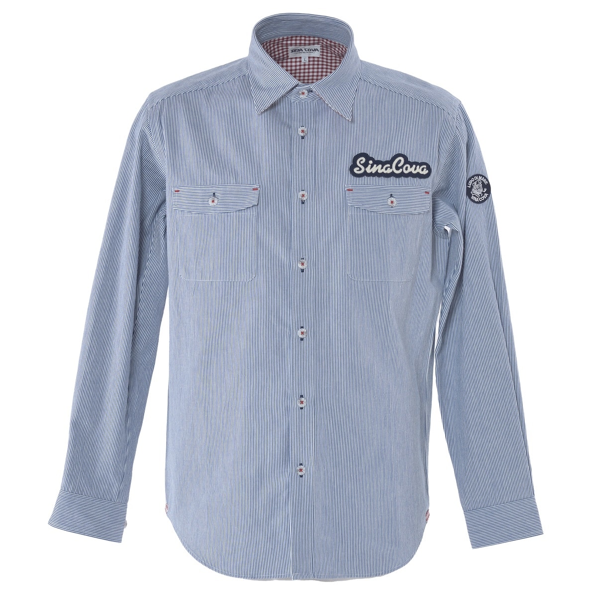 [SINA COVA(シナコバ)]ストライプ デニムシャツ 24224030 ブルー L