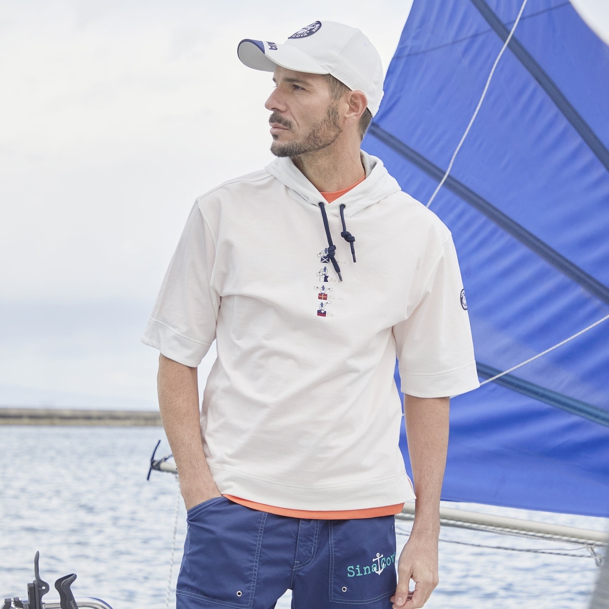 [SINA COVA(シナコバ)]5分袖パーカー 25110510 オフホワイト L