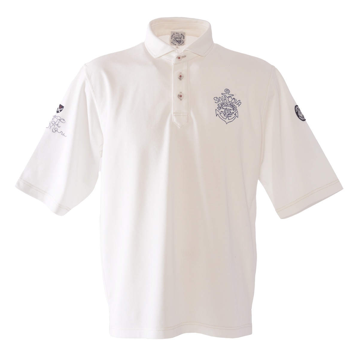 [SINA COVA(シナコバ)]5分袖ポロシャツ 25110560 ホワイト LL