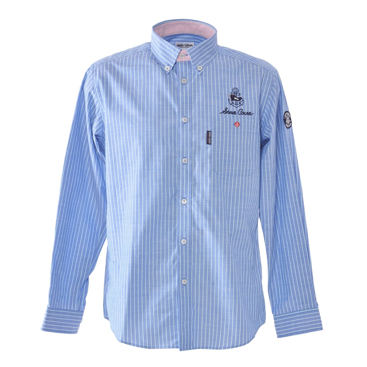 [SINA COVA(シナコバ)]長袖ボタンダウンシャツ 25114020 ブルー LL