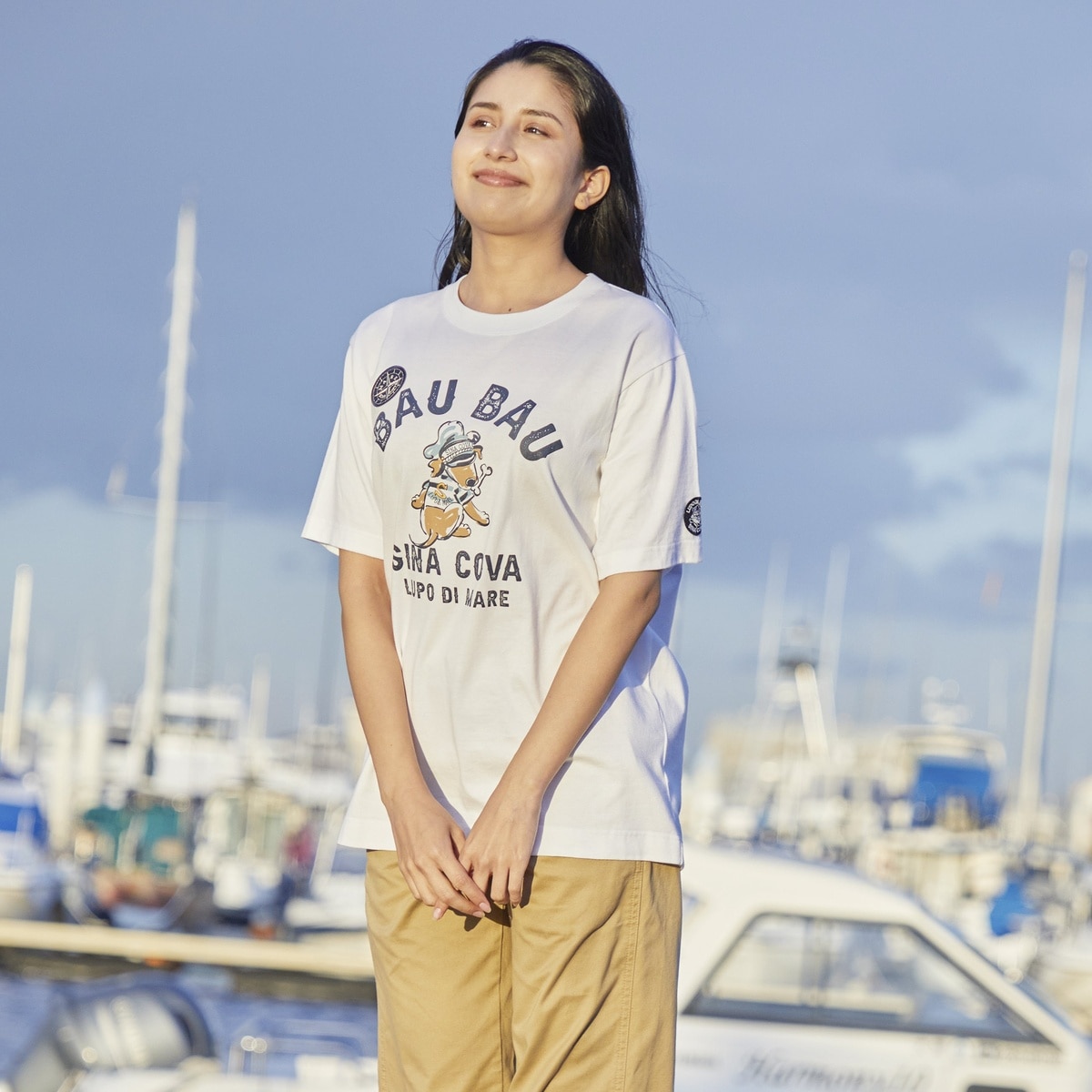 [SINA COVA(シナコバ)]半袖Tシャツ ユニセックス(男女兼用)(BAU,BAU.) 25120550 ホワイト S