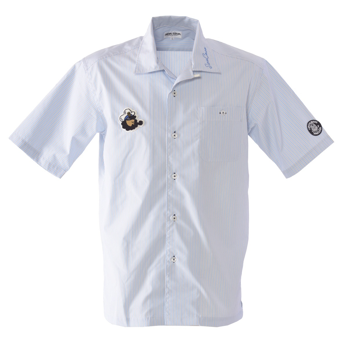 [SINA COVA(シナコバ)]オープンカラー半袖シャツ 25124520 ブルー LL