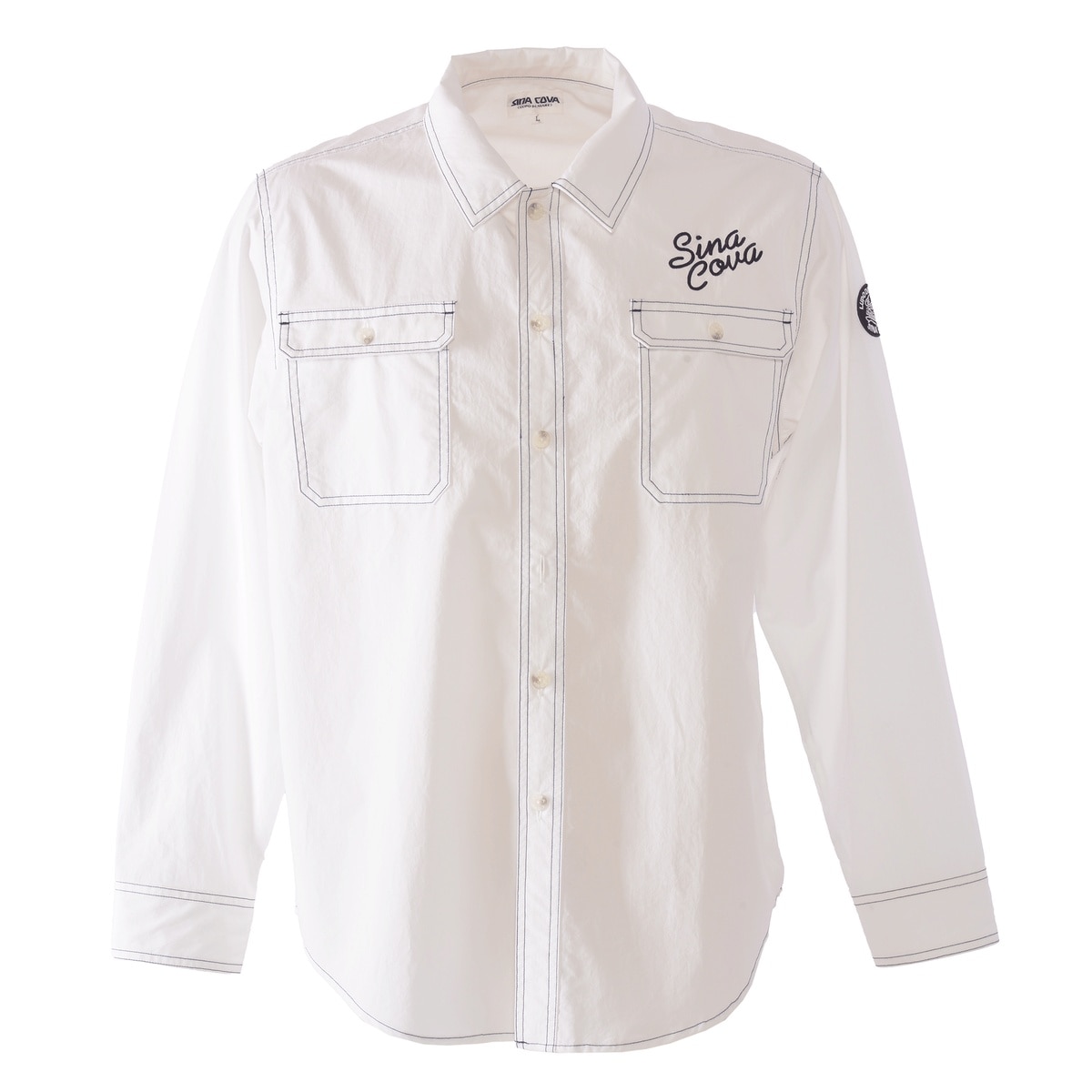 [SINA COVA(シナコバ)]長袖CPOシャツジャケット 25134010 ホワイト LLサイズ