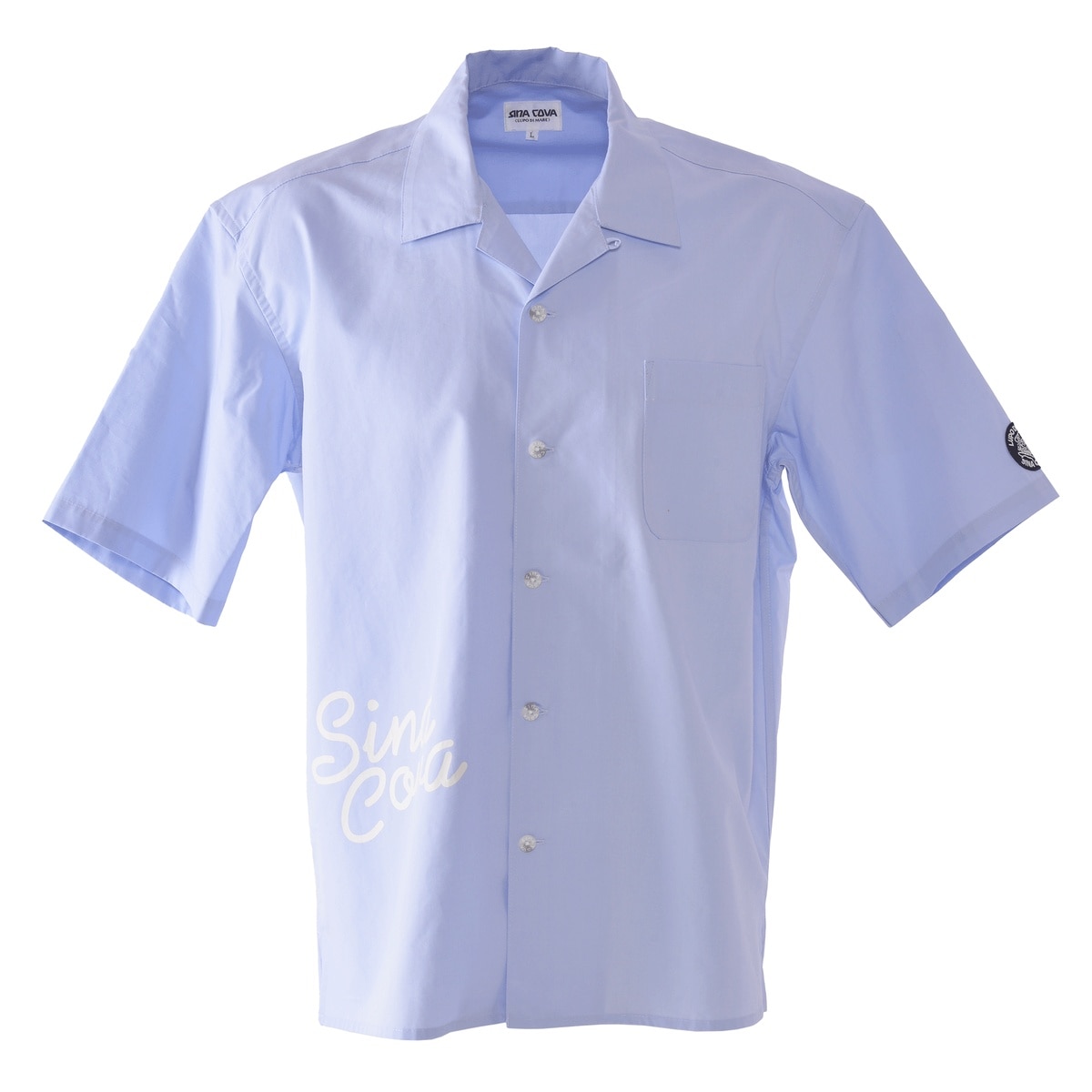 [SINA COVA(シナコバ)]オープンカラー半袖シャツ 25134510 サックス Lサイズ