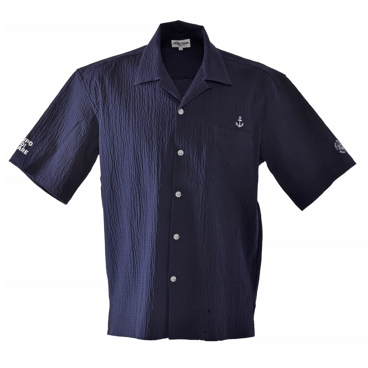 [SINA COVA(シナコバ)]オープンカラー半袖シャツ 25154510 ネイビー Mサイズ