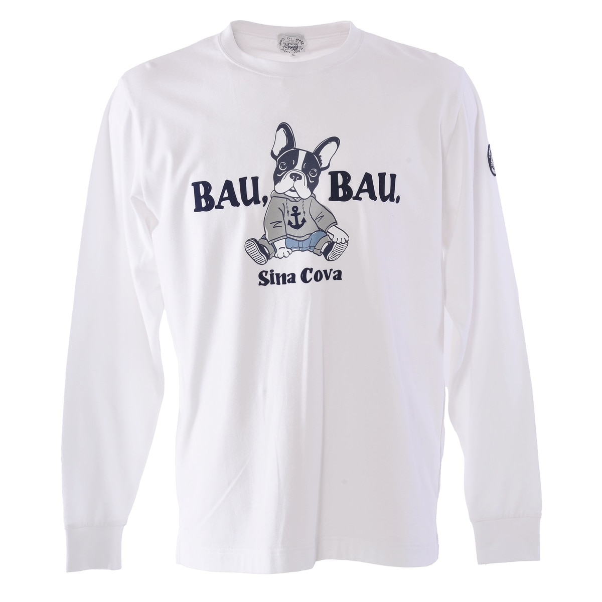 [SINA COVA(シナコバ)]長袖Tシャツ (BAU BAU.) ユニセックス(男女兼用) 25220010 ホワイト LLサイズ