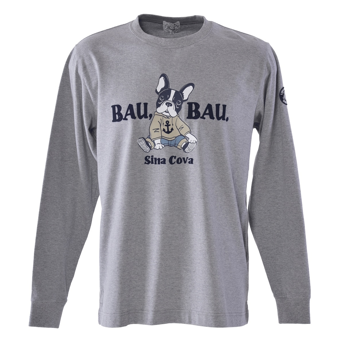 [SINA COVA(シナコバ)]長袖Tシャツ (BAU BAU.) ユニセックス(男女兼用) 25220010 グレー Sサイズ