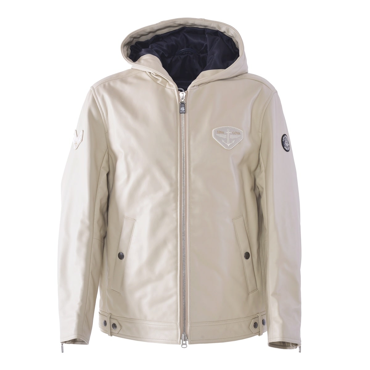 [SINA COVA(シナコバ)]フード付きレザージャケット 25223910 オフホワイト LLサイズ