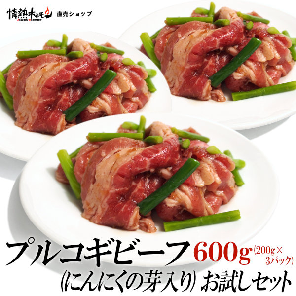 プルコギ ビーフ にんにくの芽入り お試しセット 600g ビビゴ おかず 焼肉セット バーベキューセット BBQセット 肉 牛肉 食品 にく 北海道沖縄配送は別途送料追加