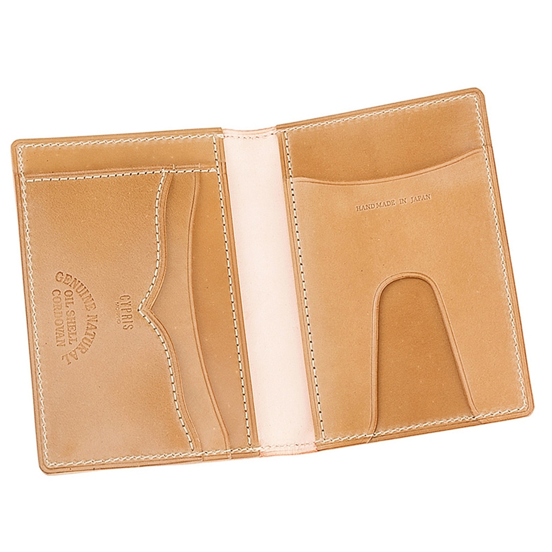 パスケース メンズ パス入れ 二つ折り 定期入れ 2面 本革 希少革 日本製 ナチュラル コードバン CYPRIS キプリス カードケース レーデルオガワ オイルシェル コードバン 父の日 ギフト 誕生日 プレゼント 5930 ナチュラル