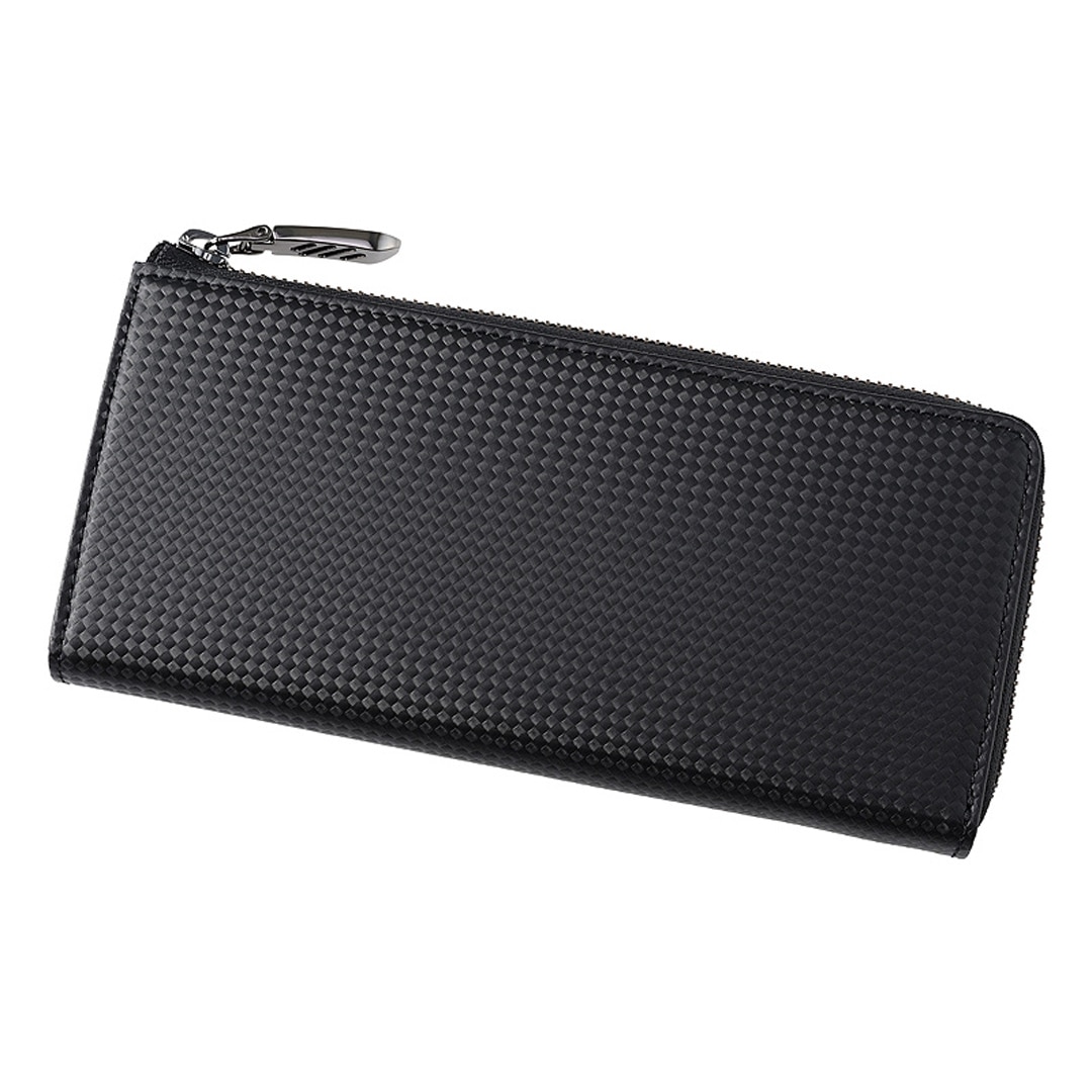 財布 メンズ 長財布 L字ファスナー ハニーセル シャッテン 2.0 カーボンレザー ノイインテレッセ Neu interesse 革 レザー 牛革 父の日 ギフト 誕生日 プレゼント 0700 ブラック×ブラック