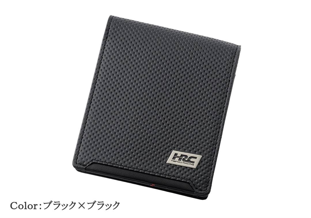 財布 メンズ 二つ折り ノイインテレッセ × HRC 二つ折り財布 ホンダレーシング 外BOX型小銭入れ BR -Black & Red- 革財布 Neu interesse Honda 本田技研工業株式会社 Honda Racing Corporation 3191 ブラック×ブラック