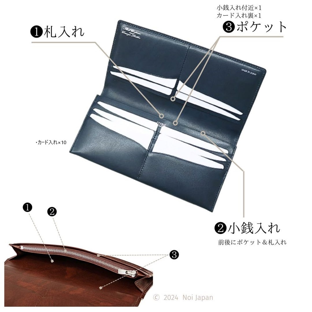 希少革 日本製 コードバン 長財布 小銭入れあり かぶせ蓋 メンズ CYPRIS キプリス 本革 レーデルオガワ オイルシェル コードバン & シラサギレザー 父の日 プレゼント 4127 ブラック×レッド