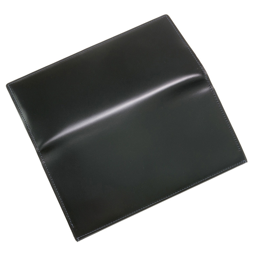 希少革 日本製 コードバン 長財布 小銭入れあり かぶせ蓋 メンズ CYPRIS キプリス 本革 レーデルオガワ オイルシェル コードバン & シラサギレザー 父の日 プレゼント 4127 ブラック×ネイビー