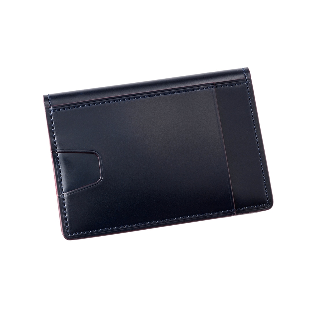 希少革 日本製 パスケース 二つ折り メンズ コードバン パス入れ 2面 定期入れ 本革 CYPRIS キプリス レーデルオガワ オイルシェルコードバン & ヴァケッタレザー 父の日 ギフト 誕生日 プレゼント 5472 チョコ