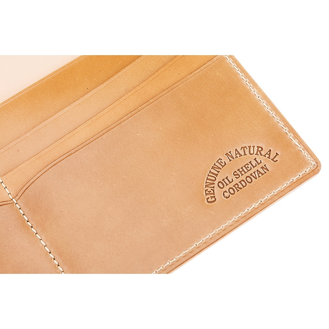 長財布 メンズ 日本製 希少革 ナチュラル コードバン 小銭入れなし CYPRIS キプリス 本革 レーデルオガワ オイルシェル コードバン マチなし 薄い かぶせ 父の日 ギフト 誕生日 プレゼント 5913 ナチュラル