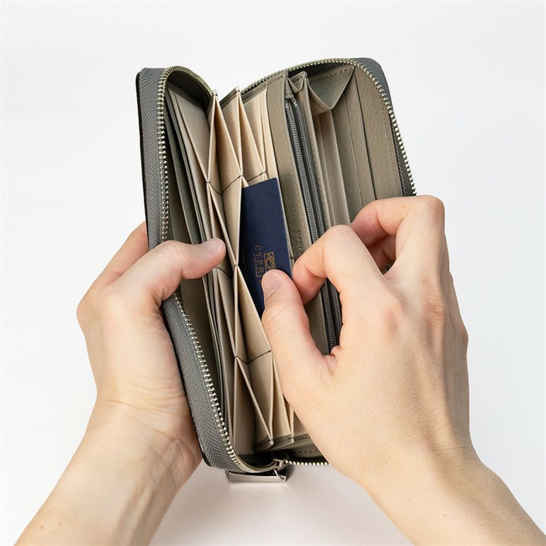 日本製 長財布 メンズ ハニーセル ラウンドファスナー 大型 カードがたくさん入る レディース ユニセックス CYPRIS キプリス トゥージュール 大容量 父の日 母の日 プレゼント 2468 グリーン