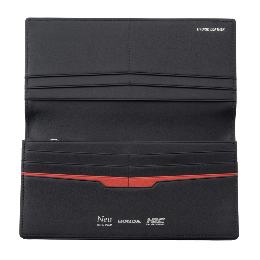 ノイインテレッセ × HRC 長財布 メンズ ホンダレーシング BR -Black & Red- 財布 革財布 Neu interesse Honda 本田技研工業株式会社 Honda Racing Corporation 3190 ブラック×ブラック