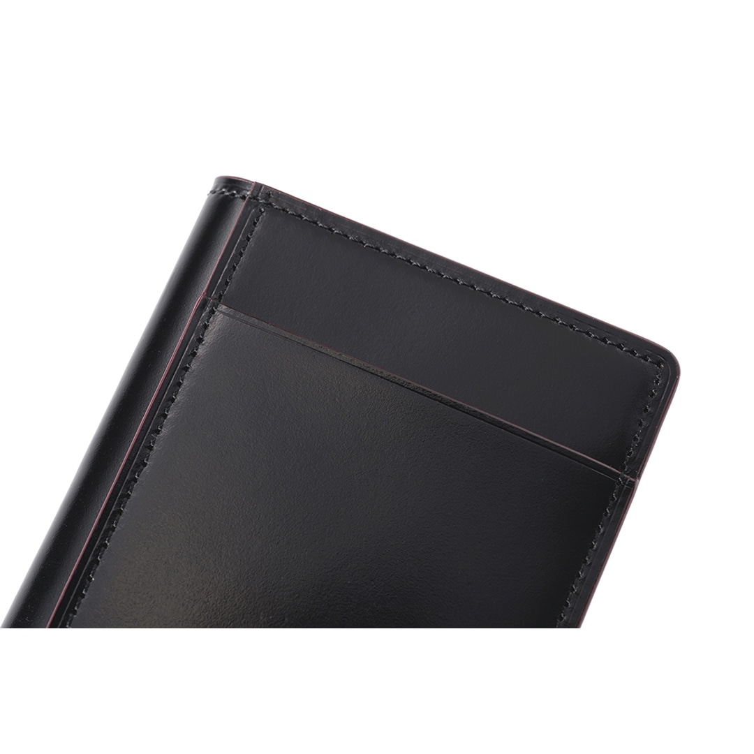 希少革 日本製 パスケース 二つ折り メンズ コードバン パス入れ 2面 定期入れ 本革 CYPRIS キプリス レーデルオガワ オイルシェルコードバン & ヴァケッタレザー 父の日 ギフト 誕生日 プレゼント 5472 ブラック