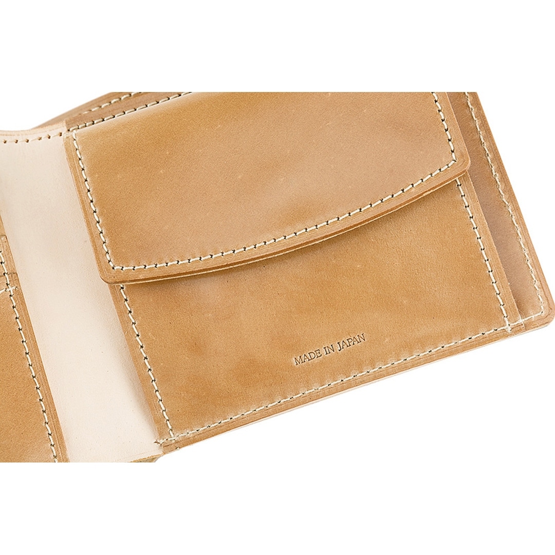 財布 メンズ 二つ折り 希少革 日本製 ナチュラル コードバン 二つ折り財布 小銭入れあり CYPRIS キプリス 本革 レーデルオガワ オイルシェル コードバン 父の日 ギフト 誕生日 プレゼント 5910 ナチュラル