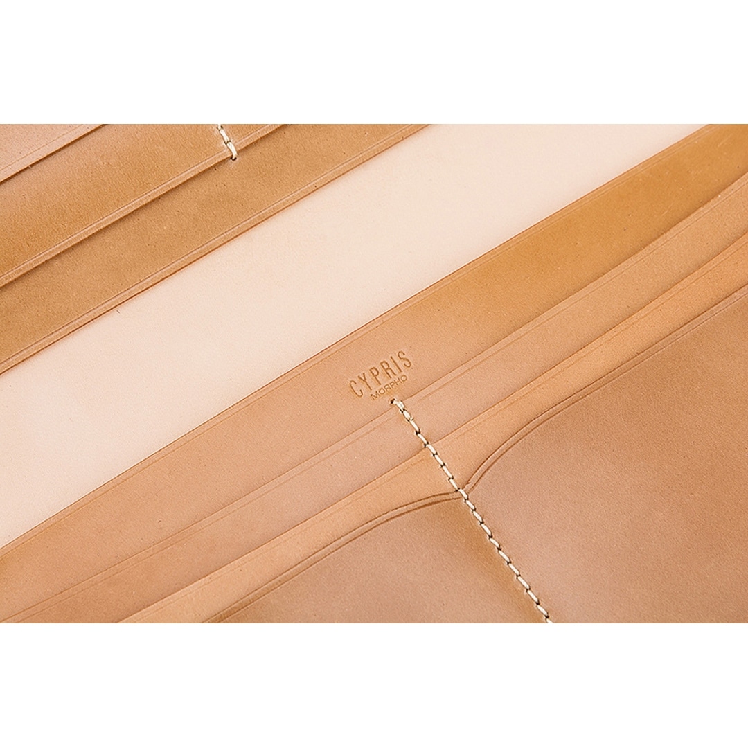 長財布 メンズ 日本製 希少革 ナチュラル コードバン 小銭入れなし CYPRIS キプリス 本革 レーデルオガワ オイルシェル コードバン マチなし 薄い かぶせ 父の日 ギフト 誕生日 プレゼント 5913 ナチュラル