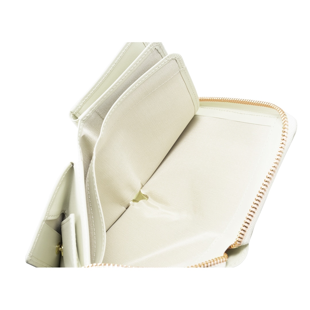 日本製 栃木レザー 二つ折り財布 メンズ ラウンドファスナー ミドル財布 BOX型小銭入れ ベロ付き 財布 CYPRIS キプリス ルミノアニリン 本革 牛革 父の日 ギフト 誕生日 プレゼント 2790 ホワイト